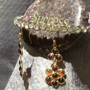 Garnet, Peridot or Smoky Quartz Dangle Earrings